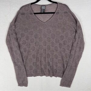 Lilith Paris Textured Linen Blend Long Sleeve T-Shirt Women's XS/S‎ Oversized